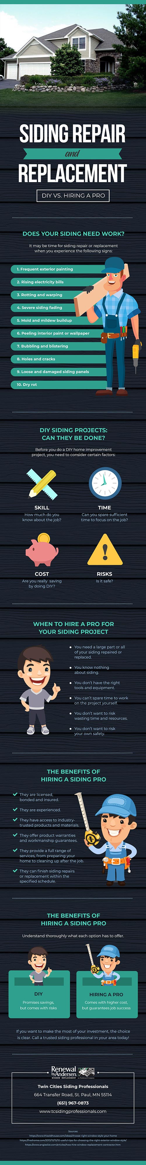 Infographic Siding Repair And Replacement Diy Vs Hiring A Pro