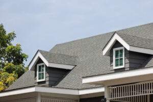 Roof Shingles With Garret House On Top Of The House Dark Asphal Roof Shingles With Garret House On Top Of The House Dark Asphal